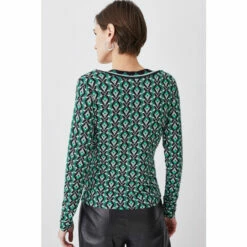 Best reviews of ⌛ KarenMillen Printed Wrap Front Long Sleeve Viscose Blend Jersey Top For Female 😉 -Karen Millen Sales unnamed file 3003