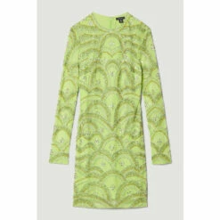 Best deal 👍 KarenMillen Embellished Mini 👗 Dress With Scallop Detail For Female 🎁 -Karen Millen Sales unnamed file 3010