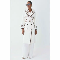 Cheapest 😀 KarenMillen Collar Detail Belted Trench 🧥 Coat For Female ⭐ -Karen Millen Sales unnamed file 3017