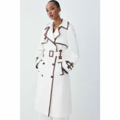 Cheapest 😀 KarenMillen Collar Detail Belted Trench 🧥 Coat For Female ⭐ -Karen Millen Sales unnamed file 3018