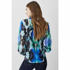 Outlet 🔔 KarenMillen Mirrored Kaleidoscope Woven Blouse For Female 🤩 -Karen Millen Sales unnamed file 302