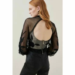 Buy ⌛ KarenMillen Lydia Millen Floral Applique Woven Blouse For Female 💯 -Karen Millen Sales unnamed file 3023