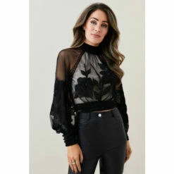 Buy ⌛ KarenMillen Lydia Millen Floral Applique Woven Blouse For Female 💯 -Karen Millen Sales unnamed file 3025