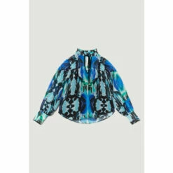 Outlet 🔔 KarenMillen Mirrored Kaleidoscope Woven Blouse For Female 🤩 -Karen Millen Sales unnamed file 303