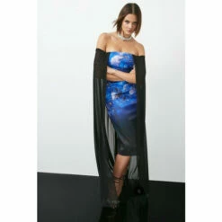 Best Pirce 🧨 KarenMillen Weston Placed Crystal Print Midi Cape 👗 Dress For Female 🧨 -Karen Millen Sales unnamed file 3030