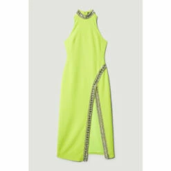 Outlet 🔔 KarenMillen Petite Crystal Embellished Woven Split Maxi For Female ✨ -Karen Millen Sales unnamed file 3034