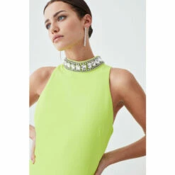 Outlet 🔔 KarenMillen Petite Crystal Embellished Woven Split Maxi For Female ✨ -Karen Millen Sales unnamed file 3035