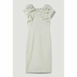 Coupon ✔️ KarenMillen Tall Embellished Stretch Woven Midi 👗 Dress For Female 🔔 -Karen Millen Sales unnamed file 3051