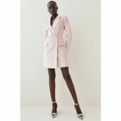 Cheapest 🥰 KarenMillen Velvet Longline Tailored Double Breasted Mini 👗 Dress For Female ⭐ -Karen Millen Sales unnamed file 3071