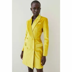 Cheapest 🥰 KarenMillen Velvet Longline Tailored Double Breasted Mini 👗 Dress For Female ⭐ -Karen Millen Sales unnamed file 3072