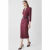 Cheap 🧨 KarenMillen Tall Structured Crepe Belted Forever Midi 👗 Dress For Female 👏