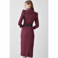 Cheap 🧨 KarenMillen Tall Structured Crepe Belted Forever Midi 👗 Dress For Female 👏 -Karen Millen Sales unnamed file 3087