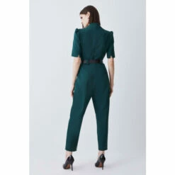Buy 👏 KarenMillen Petite Compact Stretch Forever Belt Jumpsuit For Female 👏 -Karen Millen Sales unnamed file 3101