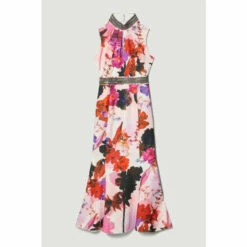 Best deal 🎉 KarenMillen Diamante Trim Floral Woven Maxi 👗 Dress For Female 🛒 -Karen Millen Sales unnamed file 3123
