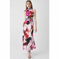 Best deal 🎉 KarenMillen Diamante Trim Floral Woven Maxi 👗 Dress For Female 🛒 -Karen Millen Sales unnamed file 3125