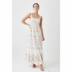 Deals 🛒 KarenMillen Petite Floral & Geo Embroidered Woven Midaxi For Female 🔥 -Karen Millen Sales unnamed file 3131