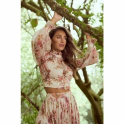 Best reviews of 👏 KarenMillen Lydia Millen Floral Ruffle Chiffon Blouse For Female 😍