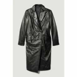 Brand new 😉 KarenMillen Leather Nipped Waist Tailored Midi 🧥 Coat For Female 👏 -Karen Millen Sales unnamed file 3150