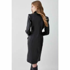 Brand new 😉 KarenMillen Leather Nipped Waist Tailored Midi 🧥 Coat For Female 👏 -Karen Millen Sales unnamed file 3152