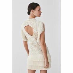 Hot Sale 👏 KarenMillen Petite Cornelli Embellished Fringed Woven 👗 Dress For Female 🎁 -Karen Millen Sales unnamed file 3162
