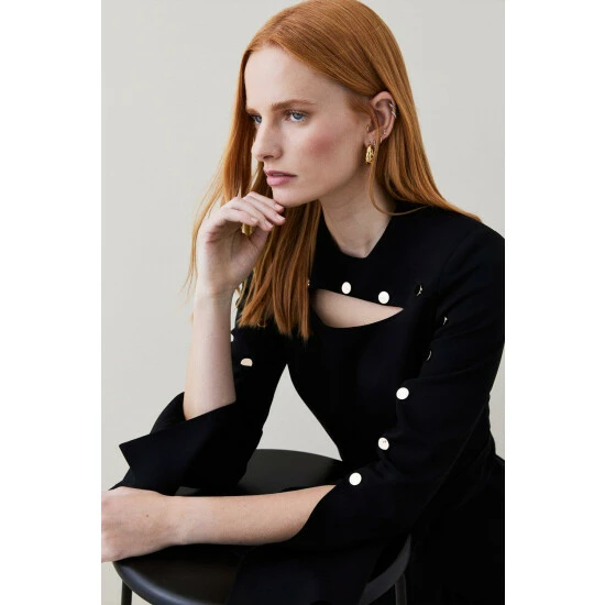 Brand new ๐ฅฐ KarenMillen Compact Viscose Stud Sleeve Wide Leg Jumpsuit For Female ๐ 3 Brand new ๐ฅฐ KarenMillen Compact Viscose Stud Sleeve Wide Leg Jumpsuit For Female ๐ - Image 3