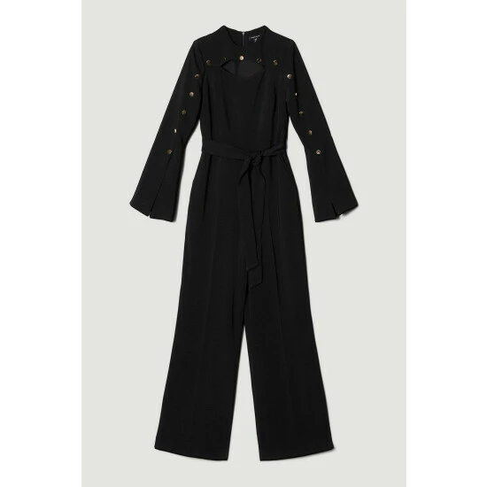 Brand new ๐ฅฐ KarenMillen Compact Viscose Stud Sleeve Wide Leg Jumpsuit For Female ๐ 4 Brand new ๐ฅฐ KarenMillen Compact Viscose Stud Sleeve Wide Leg Jumpsuit For Female ๐ - Image 4