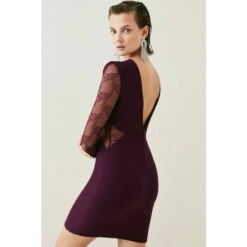 Hot Sale 🛒 KarenMillen Lace Front Diamante Mini 👗 Dress For Female 🤩 -Karen Millen Sales unnamed file 3175