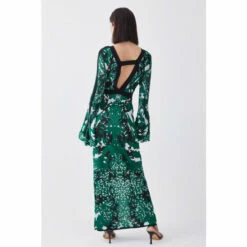 New ⌛ KarenMillen Petite Slinky Jacquard Full Sleeve Knitted Maxi 👗 Dress For Female 😍 -Karen Millen Sales unnamed file 3209