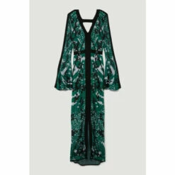 New ⌛ KarenMillen Petite Slinky Jacquard Full Sleeve Knitted Maxi 👗 Dress For Female 😍 -Karen Millen Sales unnamed file 3210