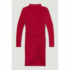 Coupon 🤩 KarenMillen Jersey Crepe Rouched Long Sleeve Mini 👗 Dress For Female ✨ -Karen Millen Sales unnamed file 322