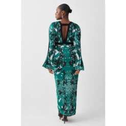 New 🔔 KarenMillen Plus Size Slinky Jacquard Full Sleeve Knitted Maxi 👗 Dress For Female 🎁 -Karen Millen Sales unnamed file 3242