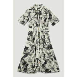 Top 10 🌟 KarenMillen Floral Batik Premium Linen Woven 👕 Shirt 👗 Dress For Female 🌟 -Karen Millen Sales unnamed file 3248