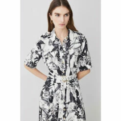 Top 10 🌟 KarenMillen Floral Batik Premium Linen Woven 👕 Shirt 👗 Dress For Female 🌟 -Karen Millen Sales unnamed file 3249