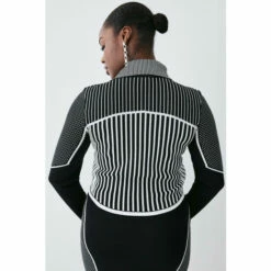 Top 10 🔔 KarenMillen Plus Size Mono Zip Through Jacquard Knit Sporty Cardi For Female 🌟 -Karen Millen Sales unnamed file 3275