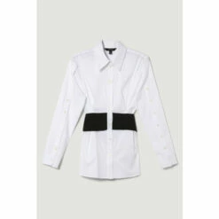 Flash Sale ⌛ KarenMillen Cinched Waist Tailored 👚 Shirt For Female ⭐ -Karen Millen Sales unnamed file 3288