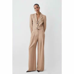 Buy ✔️ KarenMillen Soft Twill Button Wide Leg Trouser For Female ✔️ -Karen Millen Sales unnamed file 3297