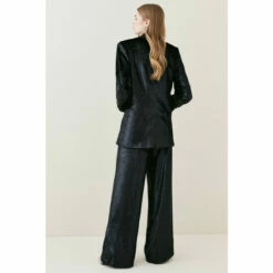 Promo ⌛ KarenMillen Slinky Velvet Wide Leg Tailored Trouser For Female ❤️ -Karen Millen Sales unnamed file 3308