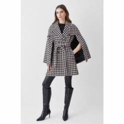 Best reviews of ✔️ KarenMillen Italian Wool Mix Boucle Short Cape 🧥 Coat For Female 🎁