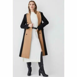 Outlet ⌛ KarenMillen Italian Virgin Wool Colourblock Tailored 🧥 Coat For Female 🤩 -Karen Millen Sales unnamed file 3340