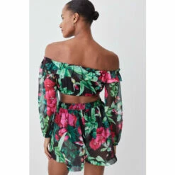 Best reviews of 😀 KarenMillen Tropical Bardot Crop Top Beach Cover Up For Female ⭐ -Karen Millen Sales unnamed file 3347