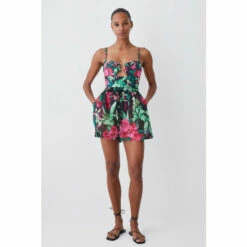 Best reviews of 😀 KarenMillen Tropical Bardot Crop Top Beach Cover Up For Female ⭐ -Karen Millen Sales unnamed file 3349