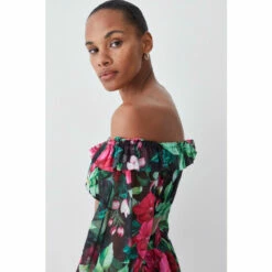 Best reviews of 😀 KarenMillen Tropical Bardot Crop Top Beach Cover Up For Female ⭐ -Karen Millen Sales unnamed file 3350