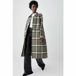 Promo ✔️ KarenMillen Italian Check Balmacaan 🧥 Coat For Female ✔️