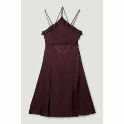 Coupon 🎁 KarenMillen Plus Size Utility Viscose Twill Halter Strappy 👗 Dress For Female 🔥 -Karen Millen Sales unnamed file 3363