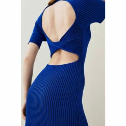 Wholesale 👏 KarenMillen Twist Back Reverse Knit Mini 👗 Dress For Female 🧨
