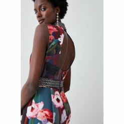 Cheap ✔️ KarenMillen Diamante Trim Floral Woven Maxi 👗 Dress For Female ✨ -Karen Millen Sales unnamed file 3387