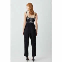 Discount 👏 KarenMillen Petite Lace Embroidered Woven Jumpsuit For Female 🌟 -Karen Millen Sales unnamed file 3408