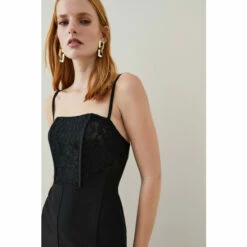 Deals 👏 KarenMillen Corded Lace Figure Form Woven Corset 👗 Dress For Female ✔️ -Karen Millen Sales unnamed file 3432