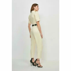 Best Sale 💯 KarenMillen Petite Structured Crepe Forever Belt Jumpsuit For Female 🎁 -Karen Millen Sales unnamed file 3447
