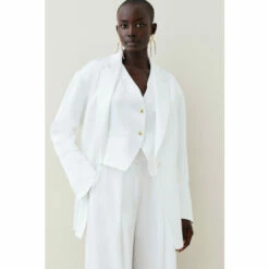 Cheap 👍 KarenMillen Satin Single Breasted Oversized Blazer For Female ✔️ -Karen Millen Sales unnamed file 3469